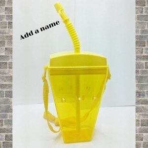 Watermelon Shape tumbler, with straw, customized for kids 15 oz yellow